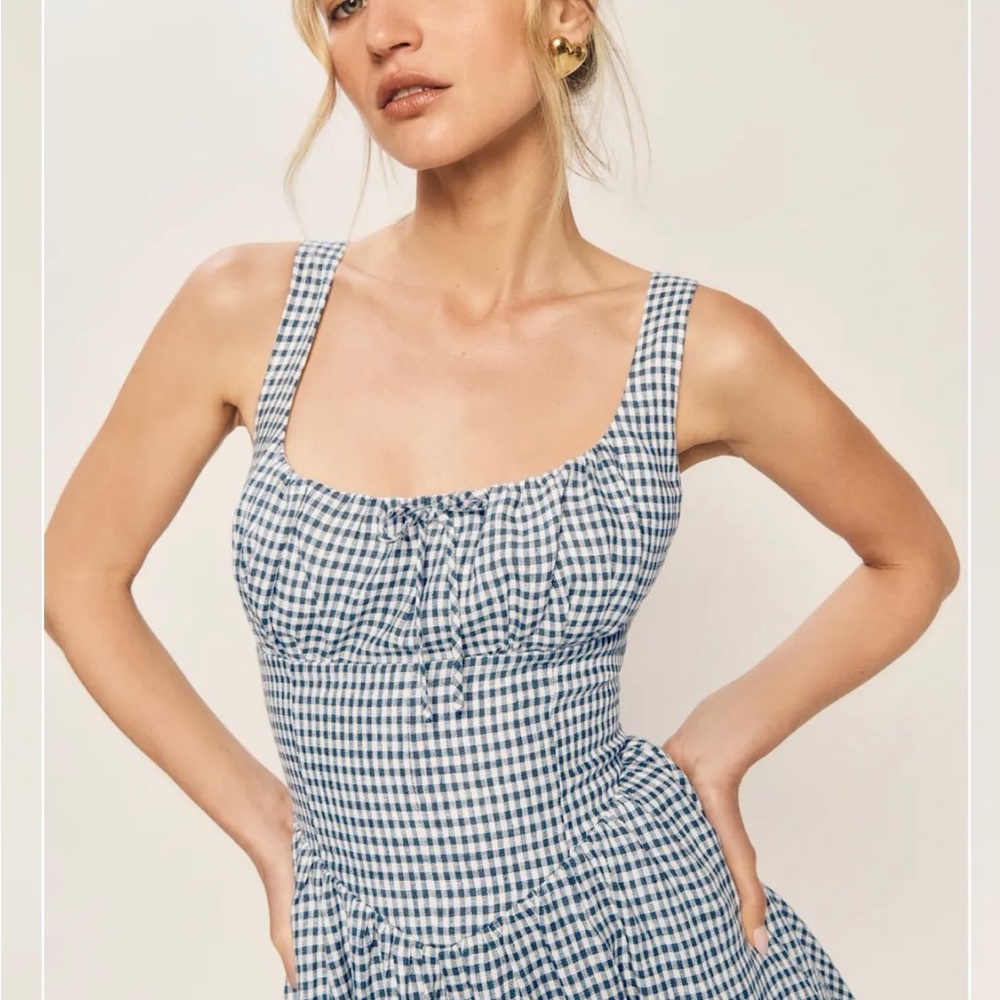 Reformation Gingham Midi Dress
